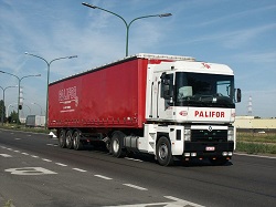 A truck on a highway