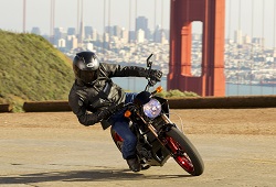 A person riding a motorcycle